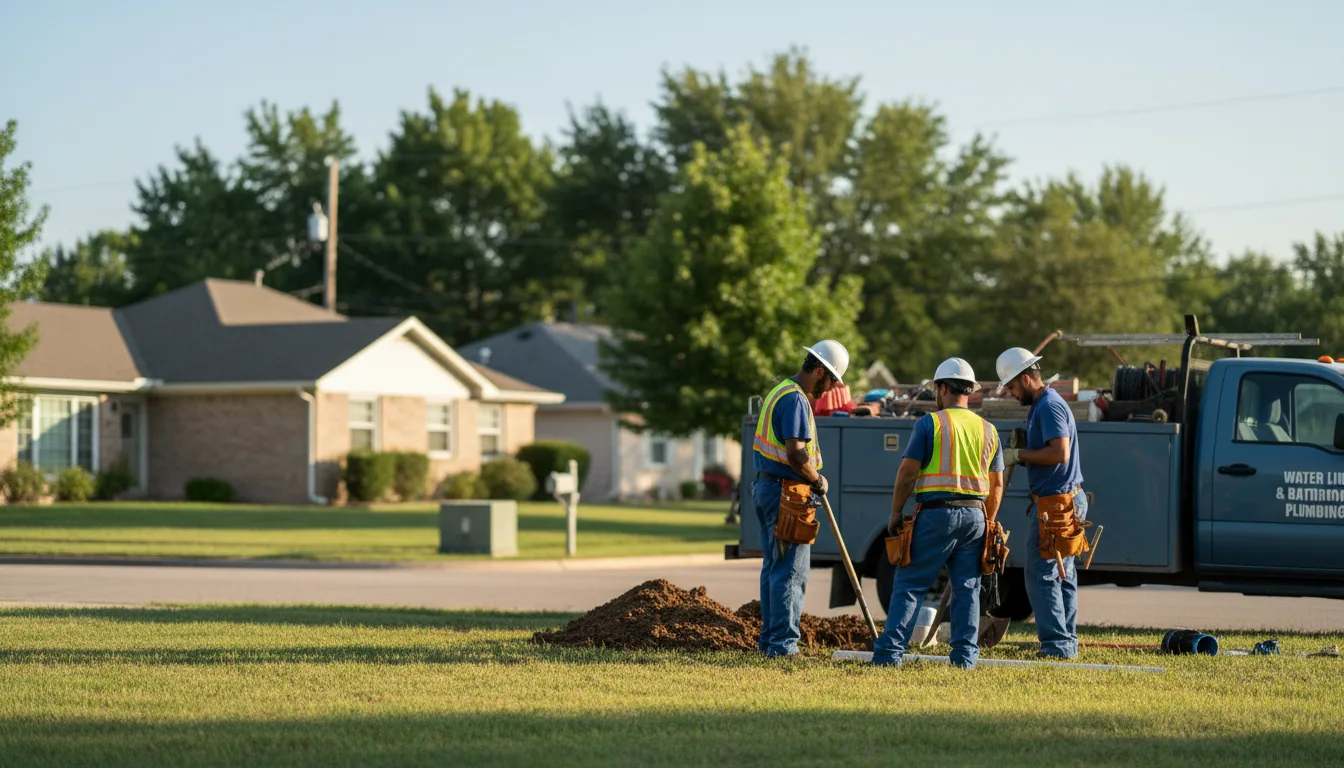 Residential water line and bathroom plumbing service in Ransom, KS